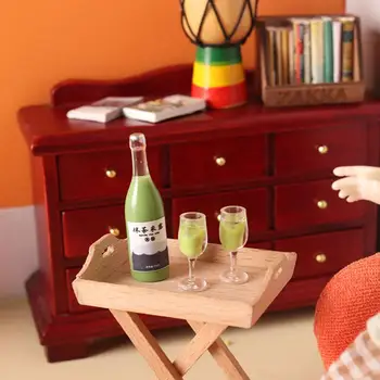 Мини-модель вина, 1 комплект, красивый экологичный кукольный домик 1:12, модель бутылки фруктового вина, игрушечный реквизит для фотосъемки в виде еды