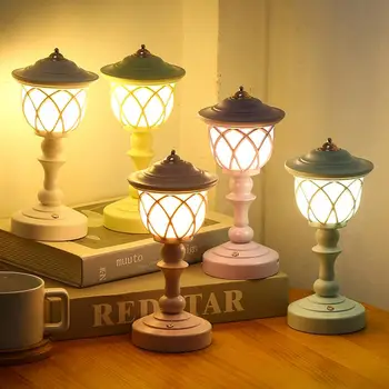 Мини-настольная лампа Night Light в общежитии, Ностальгический Ретро USB перезаряжаемый настольный светильник, креативный подарок, прикроватная тумбочка для спальни, светодиодный декор в помещении