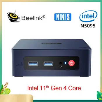 Мини-ПК Win 11 Intel 11th Gen Jasper Lake N5095 Beelink Mini S DDR4 8G128G 16GB 512GB SSD 1000M LAN Настольный Двойной Wifi BT4.0