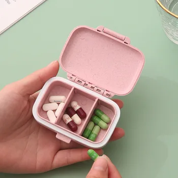 Мини Портативный футляр-органайзер для таблеток, 3 Сетки, коробка для таблеток, Контейнер для хранения таблеток, Еженедельная коробка для лекарств, футляр для таблеток, дозатор лекарств