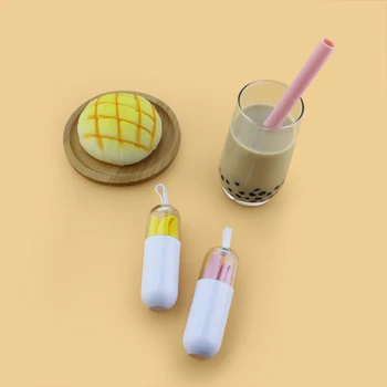 Многоразовая Пищевая силиконовая соломинка С чехлом для переноски И щеткой для чистки Уличная Портативная Складная Соломинка для питья