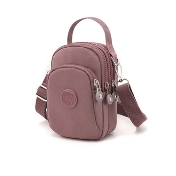 Многослойная сумка-мессенджер, повседневная женская сумка через плечо, нейлоновая милая сумка-тоут, женский модный кошелек через плечо для ключей от смартфона