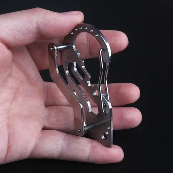 Многофункциональный карманный инструмент для кемпинга, стальной рабочий ключ с крючком и петлей, стойка для хранения зажимов из нержавеющей стали
