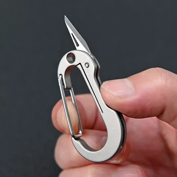 Многофункциональный нож-брелок из титанового сплава TC4, мини-портативный нож edc, складной нож для самообороны, рыболовный карабин, нож
