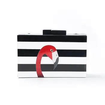Модная акриловая сумка с изображением птицы фламинго, наплечная сумка, жесткий кошелек, женский кошелек