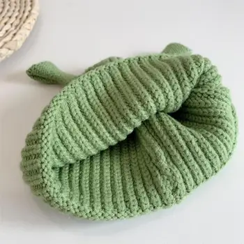 Модная многоцветная шапка для повседневной носки с вязаной текстурой, детская шапочка на зиму
