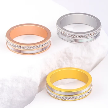 Модное Классическое кольцо Любви XQNI из нержавеющей стали, Кольцо с кристаллом CZ, Роскошное Обручальное кольцо для мужчин, Женщин, 3 Цвета, Подарок для влюбленных