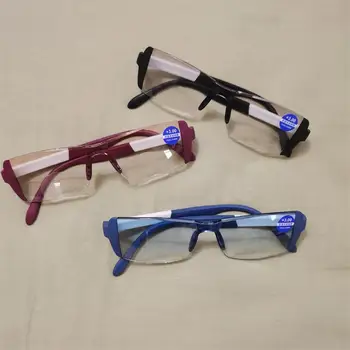 Модные TR Магнитотерапевтические Очки для чтения без оправы с синими бифокальными линзами Унисекс, очки для пресбиопии с двойным светом, прямоугольные очки для пресбиопии