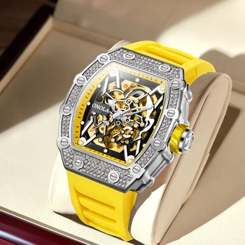 Модные мужские часы ONOLA с сапфировым циферблатом Milky Way Star, роскошный стальной ремешок, мужские механические наручные часы Relogio Masculino