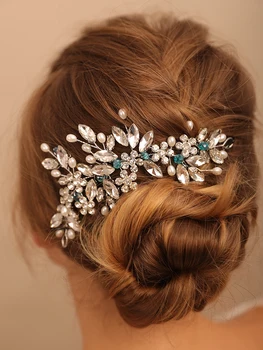 Модные свадебные украшения для волос с синими кристаллами и серебряными стразами, повязки ручной работы, свадебные аксессуары для волос для невесты, головной убор