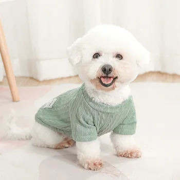 Модный свитер с милой собачкой, дышащий трикотаж для собак, теплая комфортная одежда для собак, одежда для щенков Тедди Чихуахуа Йоркшир