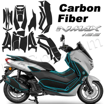 Мотоцикл из углеродного волокна, полный комплект Наклеек, Аксессуары для защиты скутера, Водонепроницаемая наклейка для Yamaha Nmax155 nmax155 2020-22