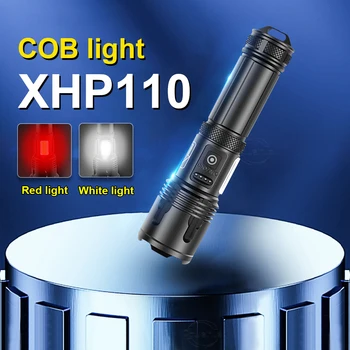 Мощный Светодиодный фонарик 18650 XHP110 XHP90 Тактическая вспышка Cree XHP70 USB Перезаряжаемый Зум светодиодный фонарик водонепроницаемый ручной фонарь