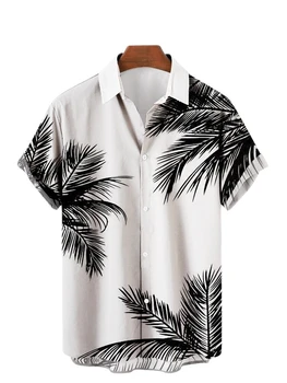 Мужская и женская повседневная рубашка с короткими рукавами, Гавайская рубашка оверсайз с цифровой 3D-печатью, винтажная уличная одежда 2023 года