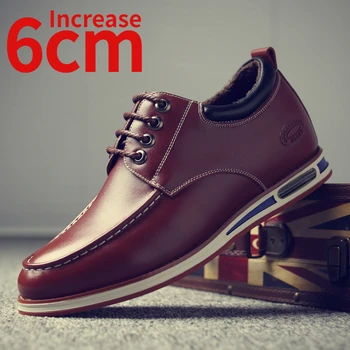 Мужская обувь, увеличивающая рост на 6 см, Корейская Новая обувь из натуральной кожи, увеличивающая рост, Британские кроссовки, повседневная мужская обувь с лифтом