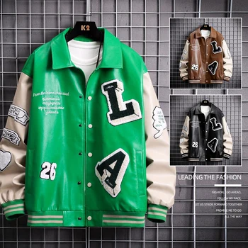 Мужская университетская куртка в стиле хип-хоп, бейсбольные пальто, Мужские Буквы, вышивка, пэчворк, Harajuku, университетская куртка, пальто пилота
