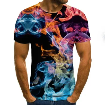 Мужская футболка с городской модой, цветной 3D костюм для сигарет, удобный большой размер, яркая одежда. Особенно привлекательно