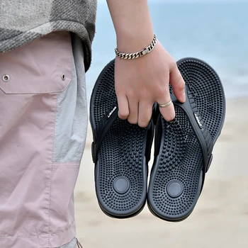 Мужские массажные вьетнамки Jumpmore на открытом воздухе, пляжные сандалии из ЭВА, модная повседневная обувь, размер 40-45