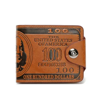 Мужской короткий кошелек с принтом в сто долларов, 100 долларов США, забавный мешочек для денег, держатель для удостоверения личности, банковской карты, зажим для купюр в мужском кошельке