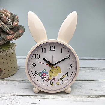 Мультяшный Кролик Будильник для Детской Спальни Прикроватное Украшение Простой Немой Маленький Будильник Студенческий Подарок Reloj Despertador