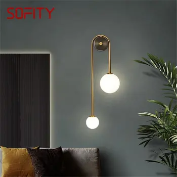 Настенный светильник SOFITY из латуни, современные золотые бра, простое светодиодное освещение для дома, гостиной