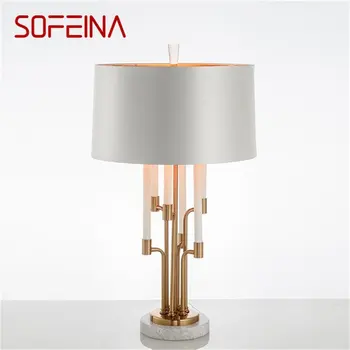 Настольная лампа SOFEINA Postmodern, Креативный Роскошный Мраморный Настольный светильник для дома, гостиной, спальни, Прикроватного декора.