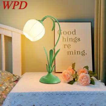 Настольная лампа WPD Nordic LED, Креативное Зеленое Настольное освещение из винтажного стекла, Современный декор для дома, Гостиной, спальни, Прикроватной тумбочки
