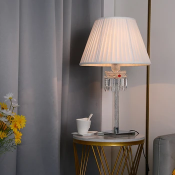 Настольная лампа из скандинавского хрусталя, Американское украшение дома, прикроватная тумбочка для спальни, настольная лампа для креативной гостиной, декоративная свадебная настольная лампа