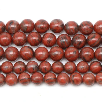 Натуральный камень Кунжут, красная Яшма, круглые Рассыпчатые Бусины 15 