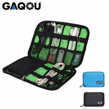 Нейлоновый Дорожный органайзер GAQOU для Date Line SD-карты, USB-кабеля, цифрового устройства, камеры, сумки для хранения электронных аксессуаров