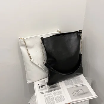 Новая женская сумка через плечо, повседневная сумка-мессенджер, однотонная женская сумка, винтажная сумка-конверт, высококачественный портфель