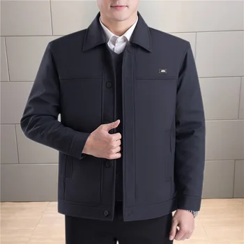 Новая однотонная деловая мужская куртка, Мужская приталенная верхняя одежда, Мужская однобортная куртка, Мужская весенняя тонкая куртка, мужская одежда 5XL Q437