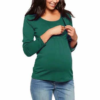 Новая повседневная женская одежда для беременных, топы для кормления, Футболка для грудного вскармливания, беременность, кормление грудью, сплошной цвет