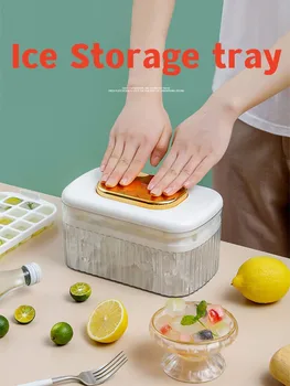 Новая форма для кубиков льда, Бытовой ящик для хранения льда, Пищевой силикон 24/48 сеток, прессованный с крышкой, Инструменты для замораживания кубиков льда в холодильнике