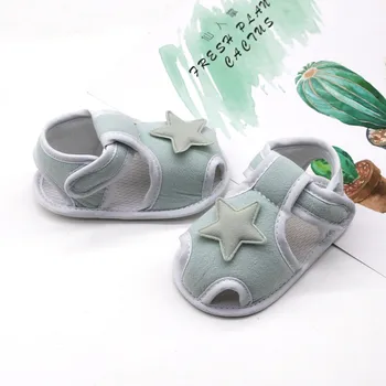 Новорожденные Сандалии с аппликацией в виде Звезд, Обувь Для Новорожденных Девочек и мальчиков, Детские Сандалии для малышей с принтом, Летняя Детская Обувь