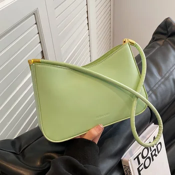 Новые поступления, женская однотонная сумка в виде полумесяца, сумки подмышками, роскошные дизайнерские лаконичные Зеленые Фиолетовые Розовые сумки через плечо, сумки подмышками