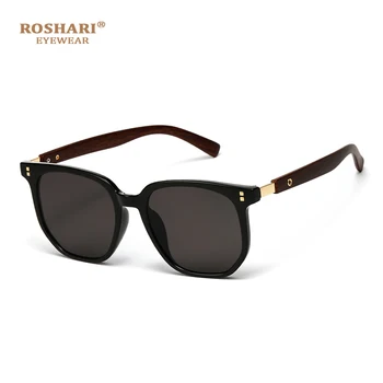 Новые солнцезащитные очки RoShari RS004 для женщин с улучшенной обработкой древесины, мужские очки с защитой от UV400