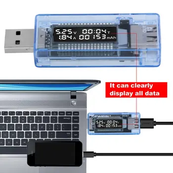 Новый Вольт Ток Определение напряжения USB Измеритель емкости текущего напряжения Мобильный детектор мощности Тестер емкости зарядного устройства для аккумулятора
