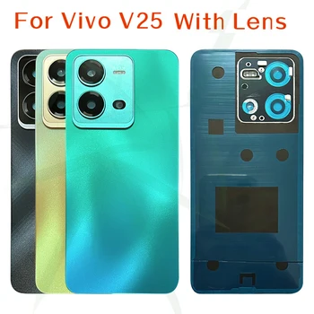 Новый Для Vivo V25 Задняя Крышка Батарейного Отсека Задняя Крышка Для vivo v25 V2202 Запасные Части Для Батарейного Отсека + Объектив Камеры