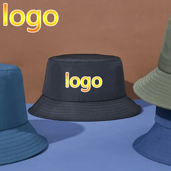 Новый логотип печати сплошной цвет рыбака кепка для мужчин на открытом воздухе быстрая сушка водонепроницаемый ведро шапки унисекс УФ лице широкие походные шапки