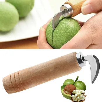 Нож для открывания зеленого грецкого ореха, разделитель фруктов, инструменты для открывания скорлупы из нержавеющей стали, нож для очистки скорлупы фруктов от кожуры