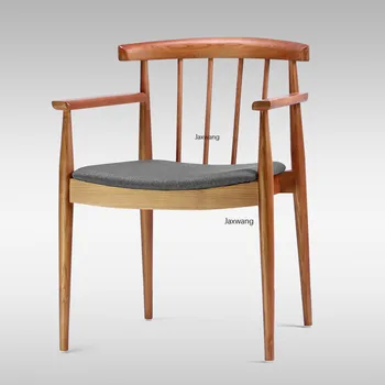 Обеденные стулья на заказ Минималистичный Современный Новый Обеденный стул Простой Современный обеденный стол с деревянной спинкой Обеденный стул из массива дерева