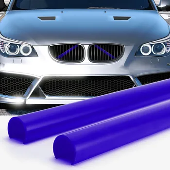 Оберточные Планки Для Отделки Решетки Радиатора V Образная Скоба ABS Ярко Синий Декор Для BMW E60 Передняя Решетка Для Гриля Удобная Опора