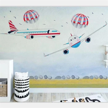 обои beibehang на заказ большие высококачественные обои Nordic wind средиземноморской ручной росписи с воздушным пространством papel de parede