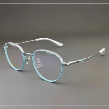 Овальные оправы для солнцезащитных очков из чистого титана, мужские Модные Классические очки высокого качества по рецепту, Женские очки для вождения в футляре