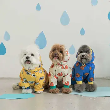 Одежда для больших собак, сезон дождей, Дождевик для маленьких средних собак, кошек, дождевик с капюшоном на четвероногих, костюмы для домашних животных, принадлежности