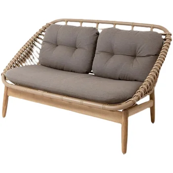 Одноместный диван-кресло, Скандинавский уличный диван, диван из ротанга во дворе, балкон