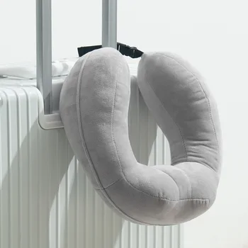 Однотонная дорожная подушка для сна, облегчающая боль в шее, супер мягкие подушки из пены с эффектом памяти, легко стираемые со съемным чехлом