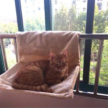 Однотонная кровать для кошки, домашний гамак для кошки, высококачественный удобный Милый теплый Портативный матрас для загорания домашних животных, кровать-полка для кошек