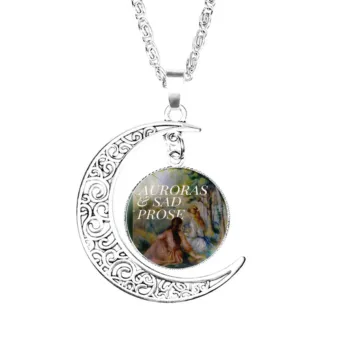 Ожерелье Aurora S Sad Prose Moon из стекла, ювелирные украшения для Леди-мальчика, Подарки, Аксессуары, Цепочка для вечеринок, Мужские Ювелирные изделия, Подвески для любителей